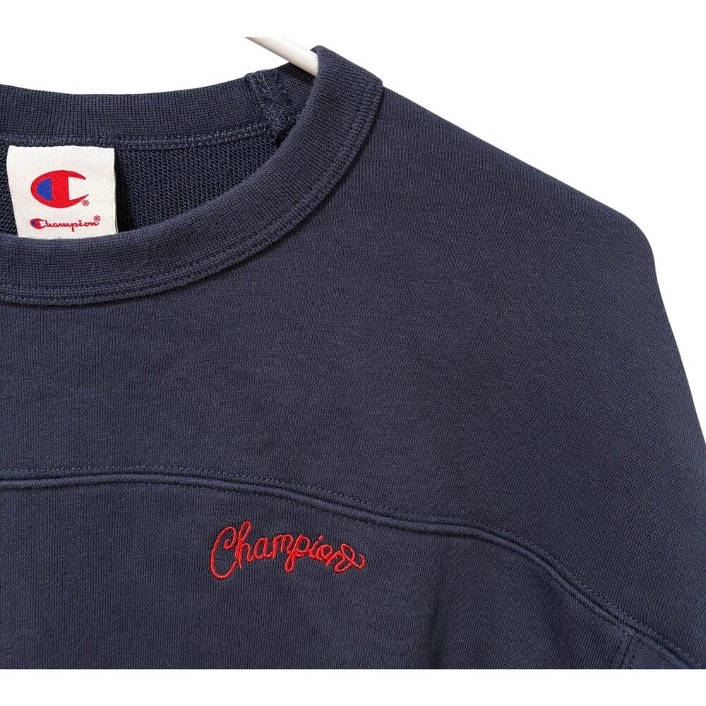 NWOT Champion Women's Cropped French Terry Sweatshirt Navy Small - Picture 6 of 8